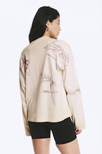 Ljusbeige - Street Print - Boxig tryckt långärmad topp - 3