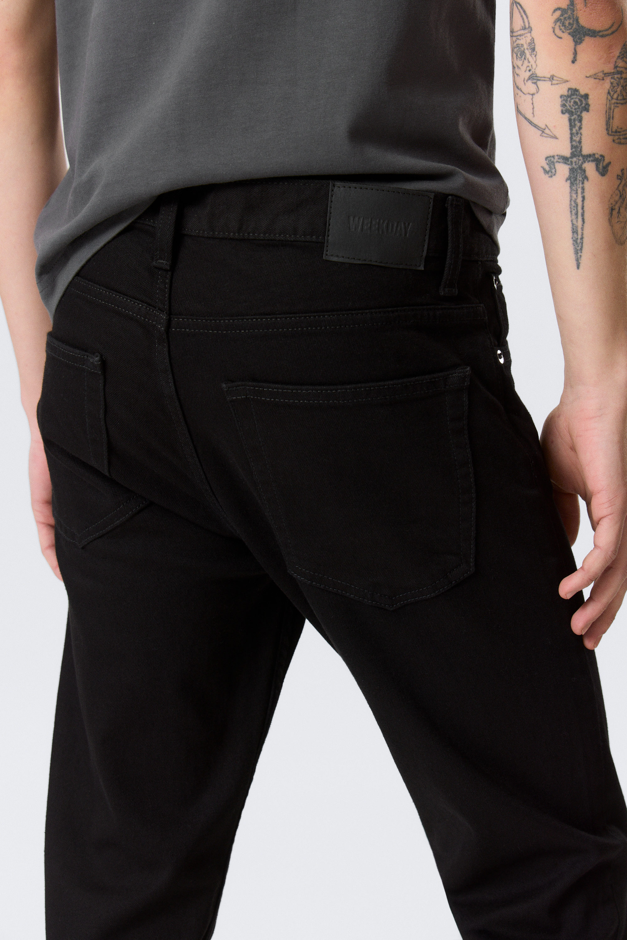 Almost Black - Black - Sunday Slim Tapered Leg Jeans - 3
