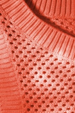 Orange Tie-Dye - Open-Knit Cotton Tank Top - 1