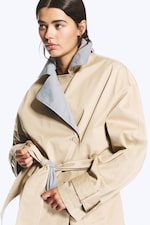 Beige & Light Grey - Trench-coat réversible à double boutonnage - 3