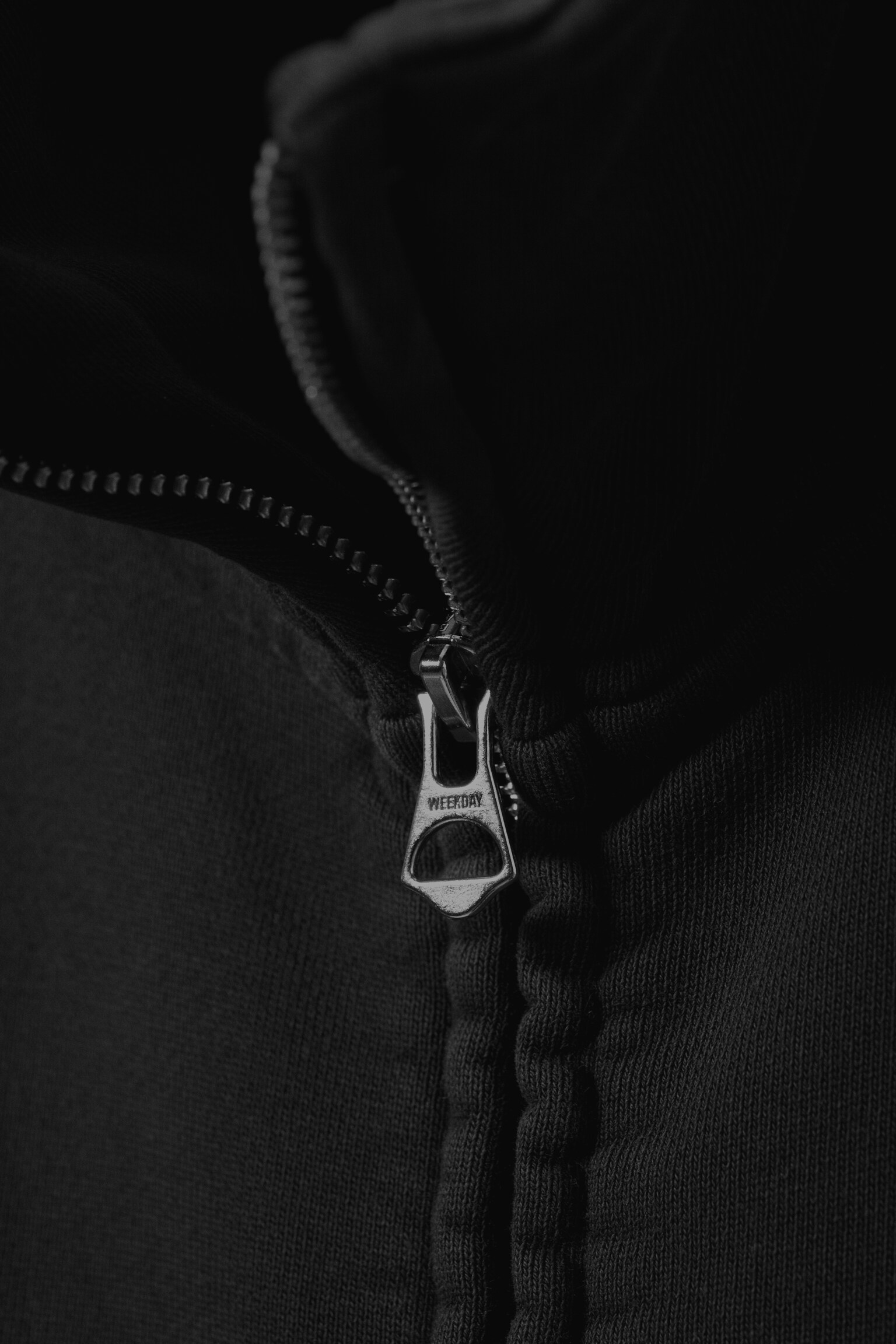 Lockerer Zip-Cardigan mit Trichterkragen - Dunkelgrau verwaschen - 3