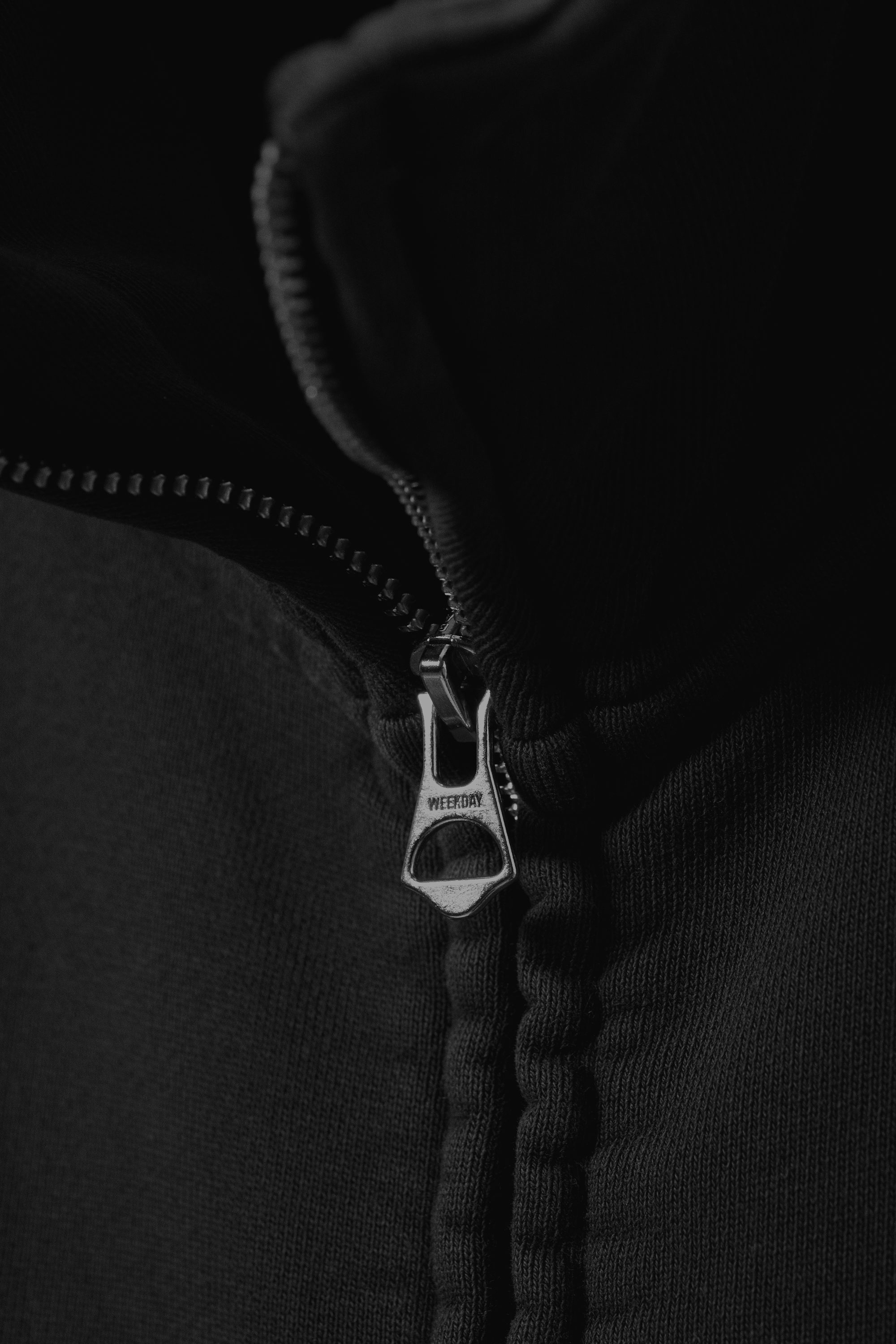 Washed Dark Grey - Loose Funnel Neck Zip Cardigan - 2