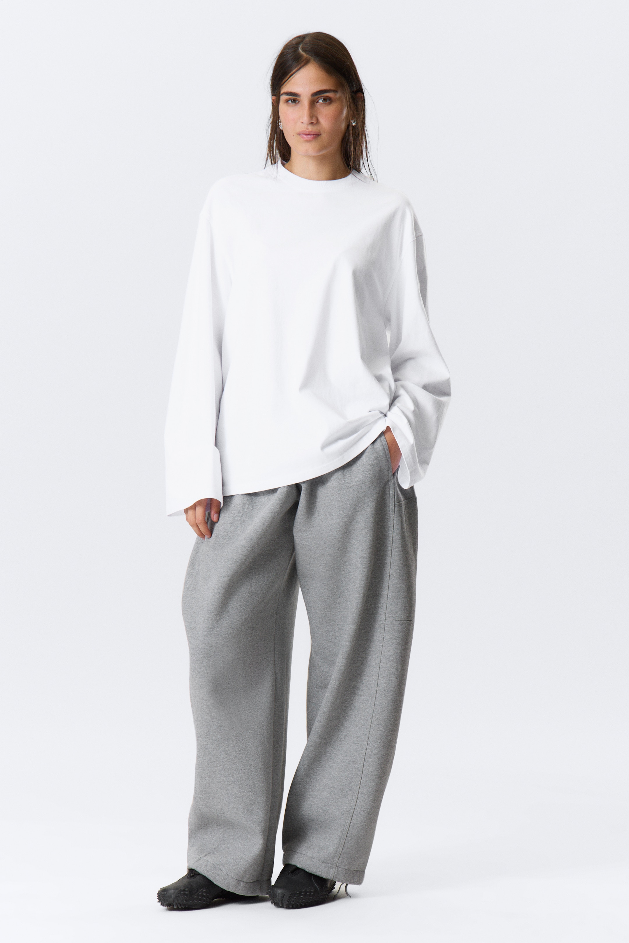 Visualizza immagine più grande: T-shirt oversize a maniche lunghe - Bianco - DONNA | H&M IT 2