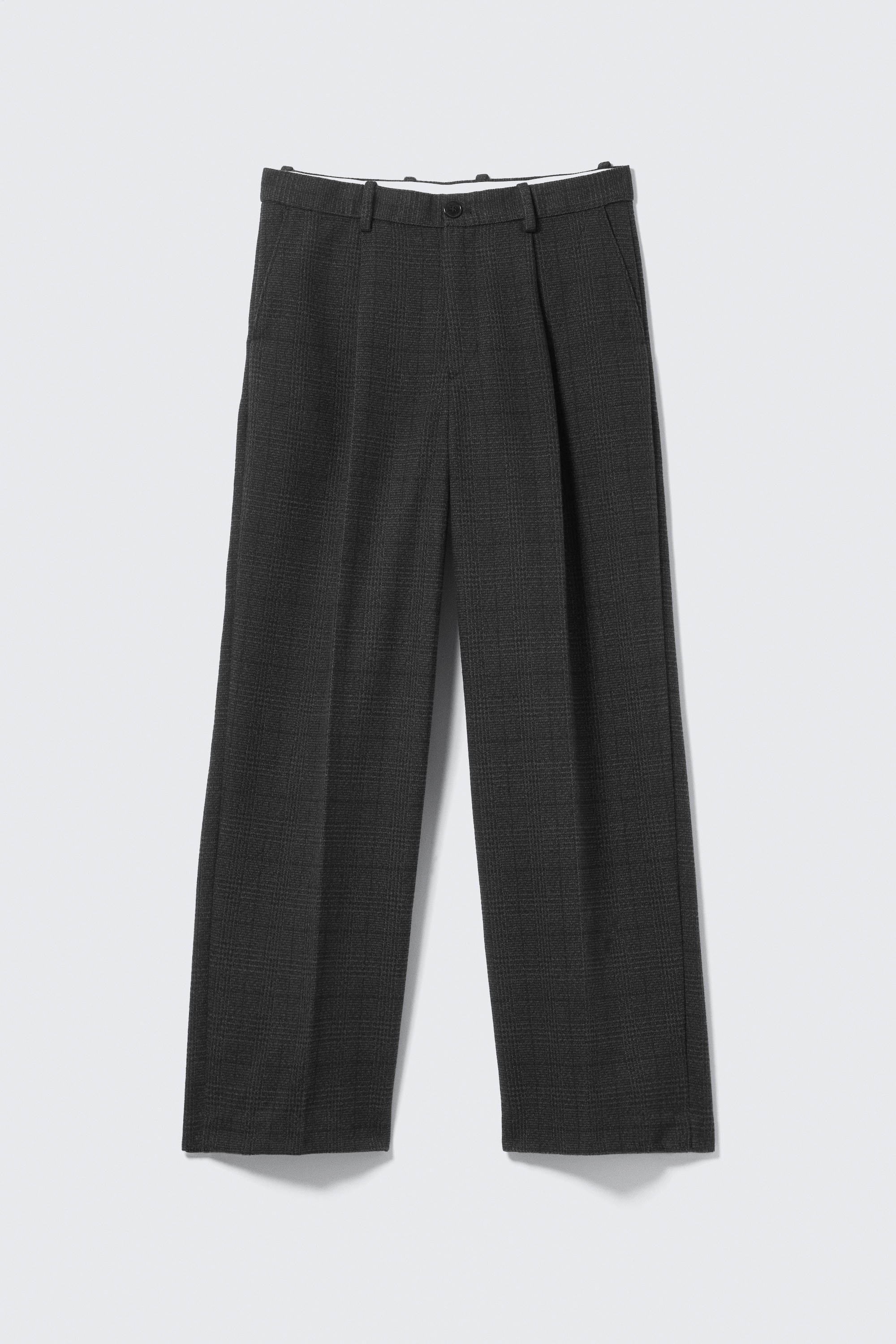 Uno Loose Heavyweight Suit Trousers - Schwarz kariert