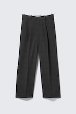 Checked Black - Uno Loose Heavyweight Suit Trousers - 4
