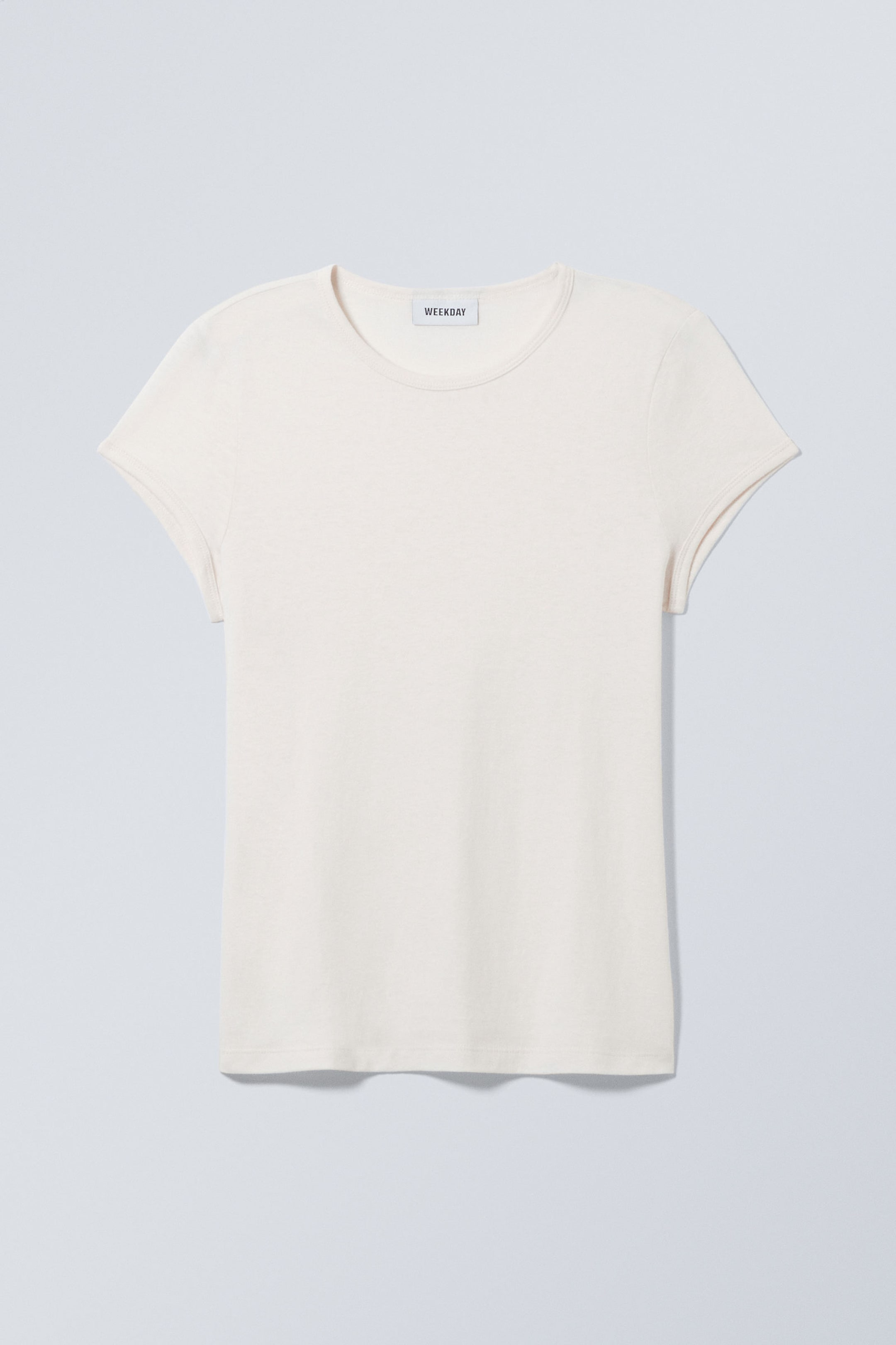 Dusty White - Short Sleeve Fitted T-shirt - 1