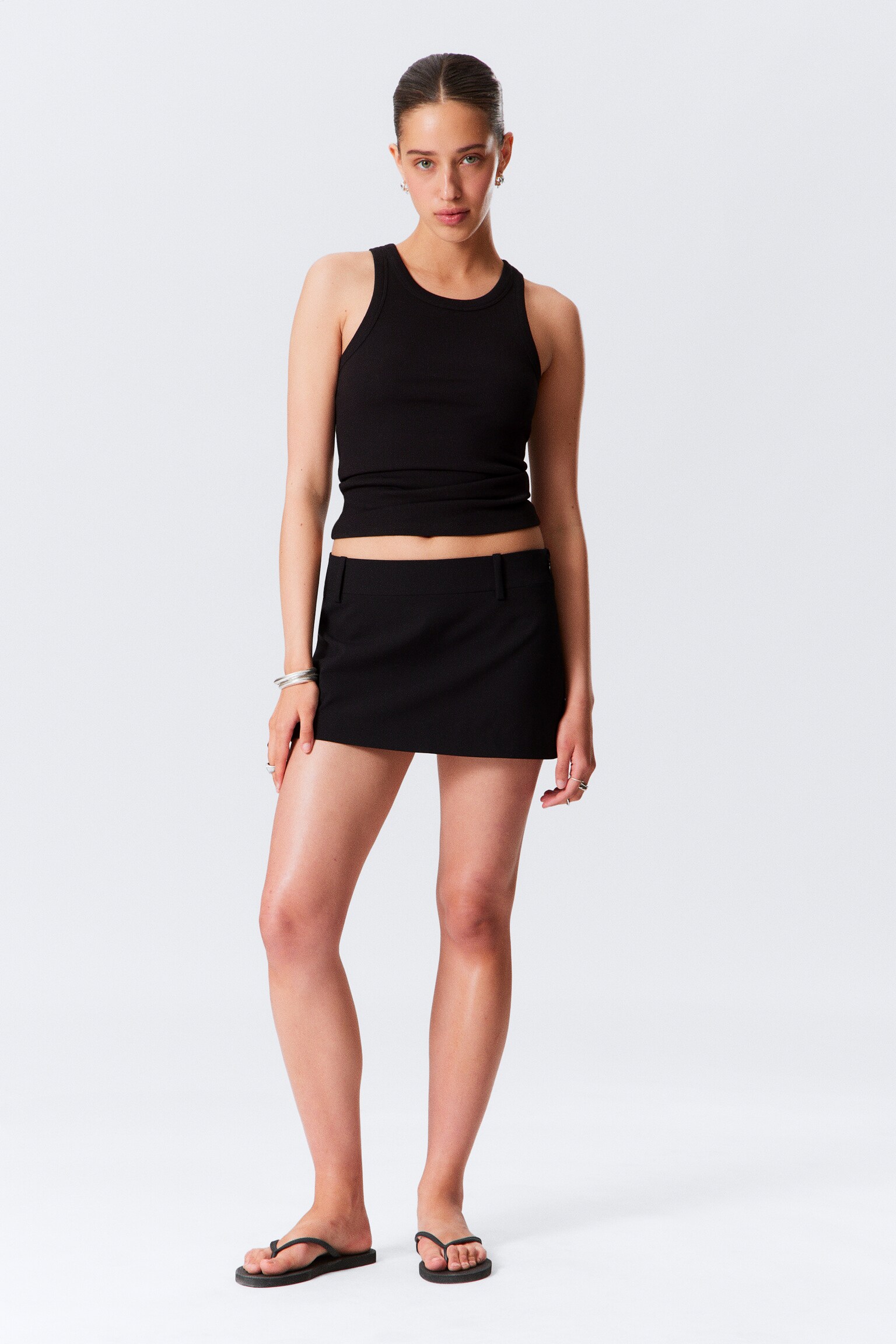 Low Waist Mini Skirt - Black/Washed Black