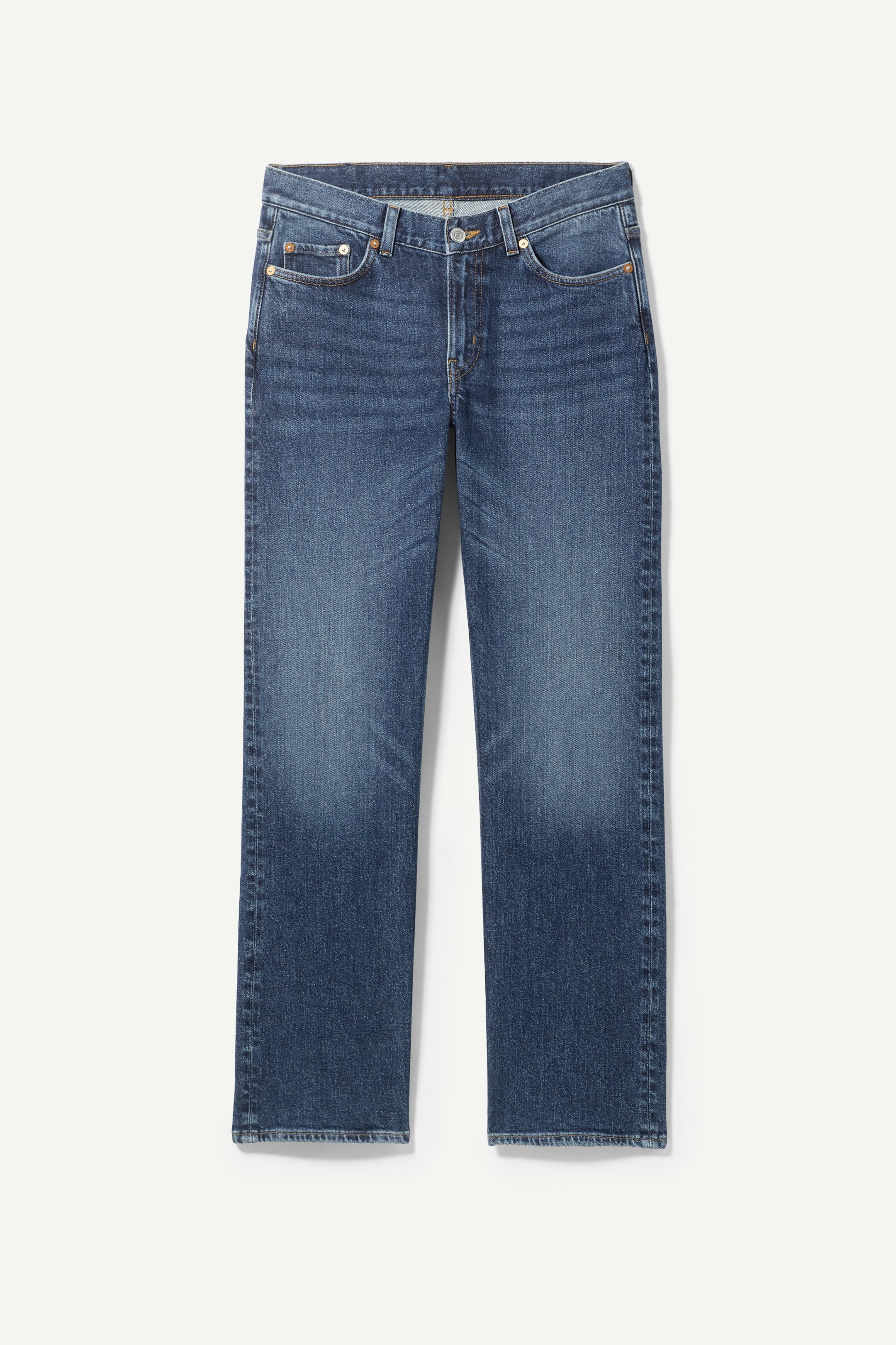 Ozeanblau - Jeans Twig mit mittelhohem Bund und geradem Bein - 0