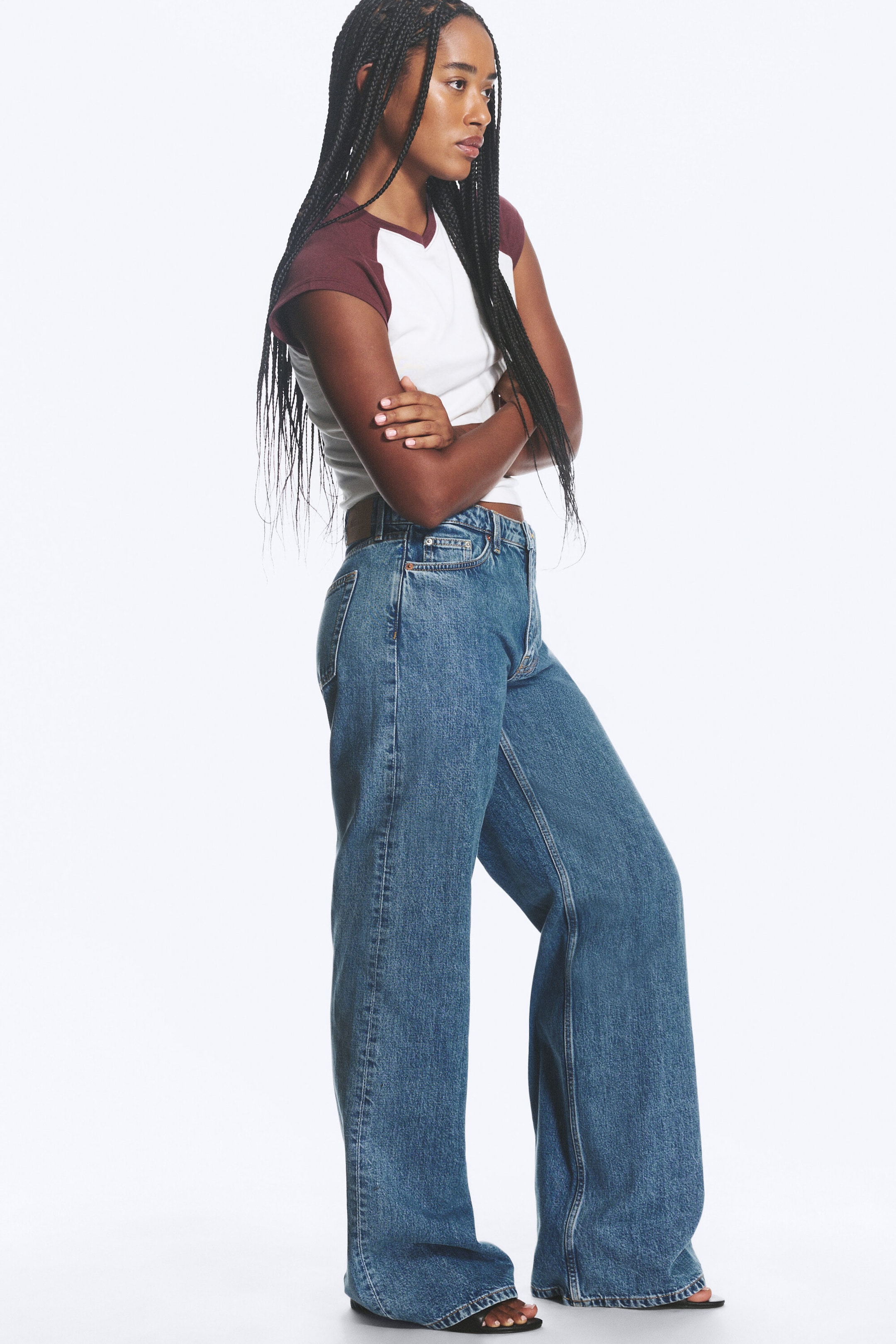 Pony Blue - Mittelblau - Paz Mid Waist Wide Jeans - 2