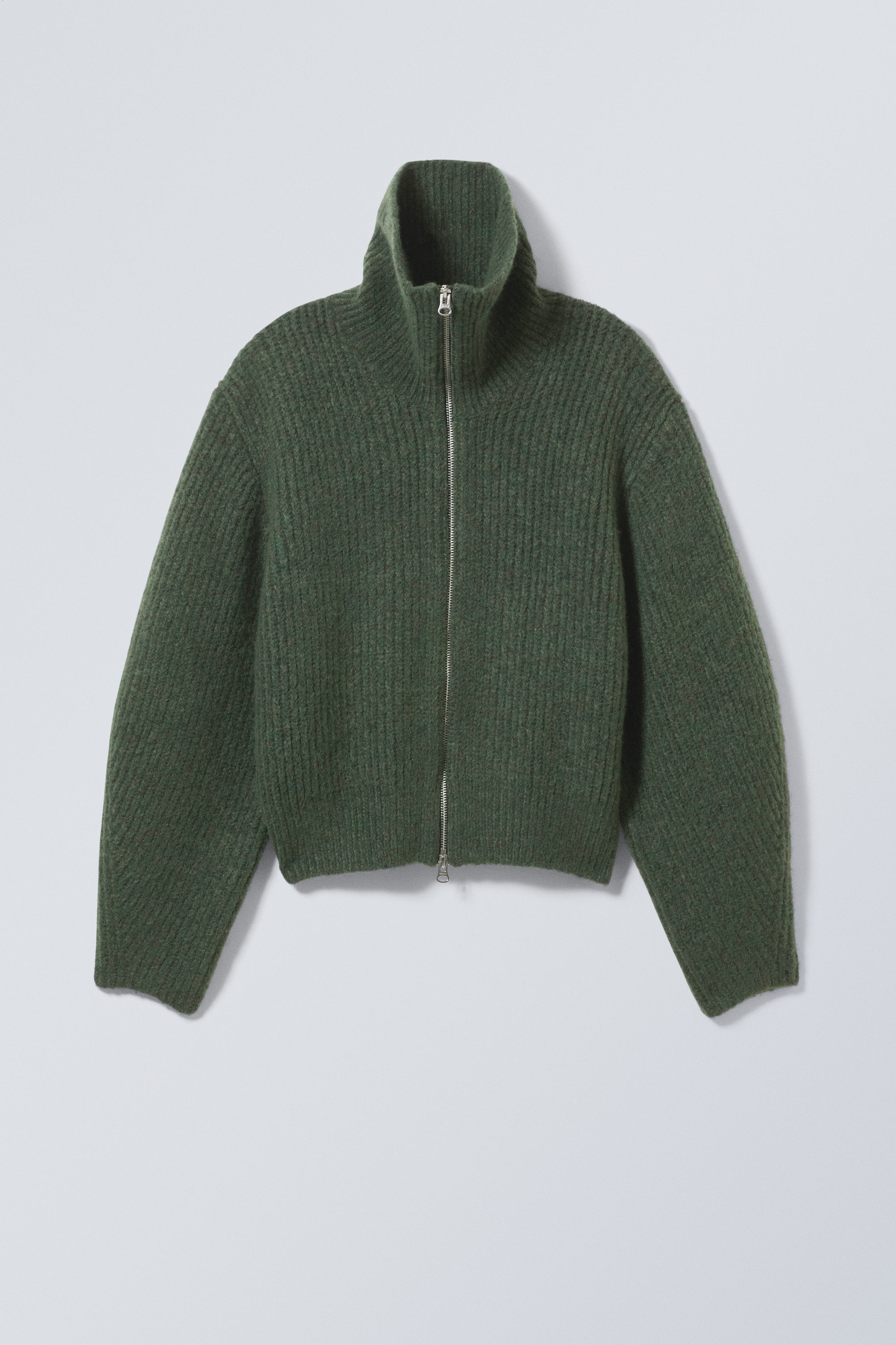 Dark Green - Bea Zip Cardigan - 0