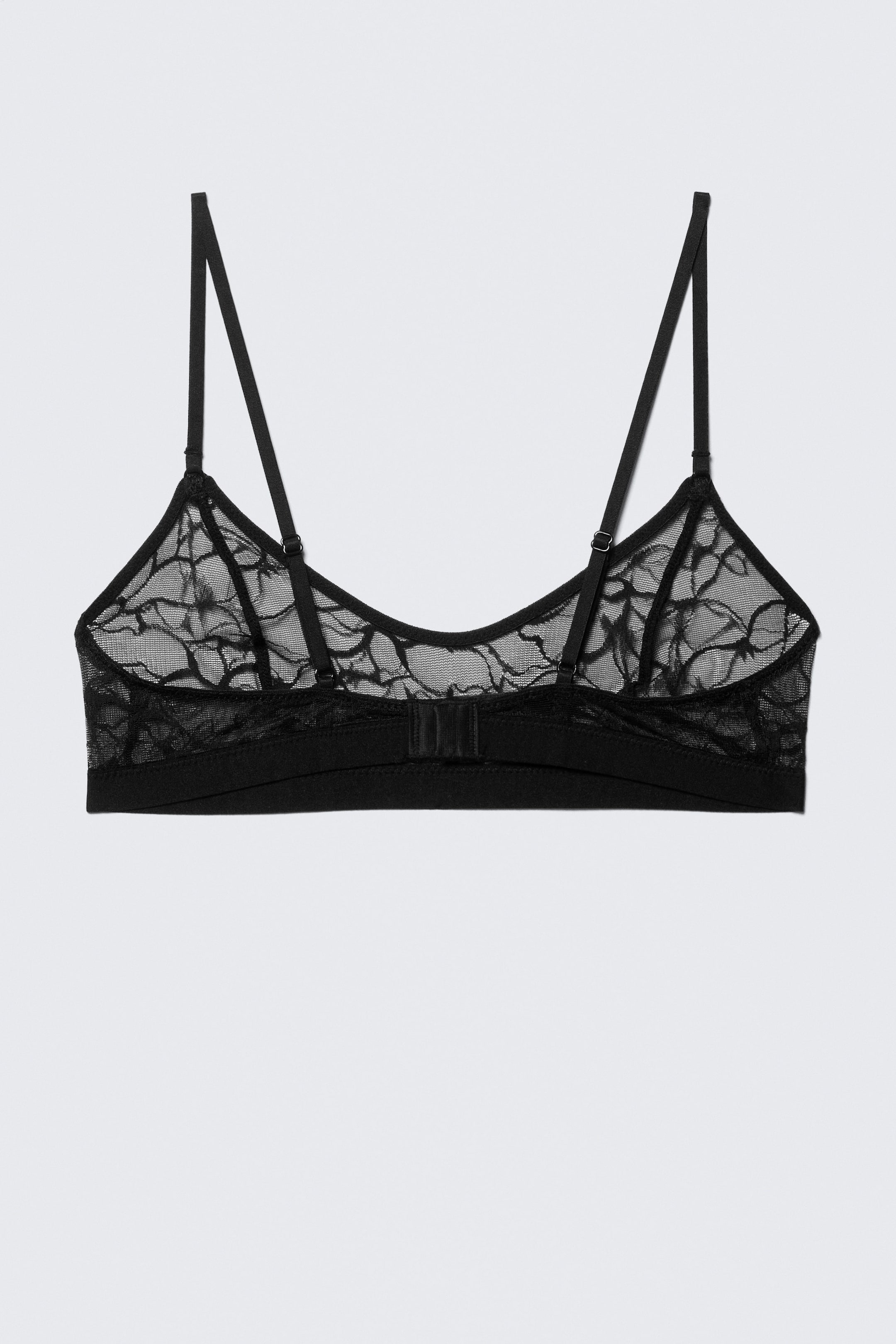 Noir - Soutien-gorge en dentelle tourbillonnante à encolure dégagée - 4