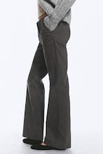 Dark Grey - Low waist Bootcut suiting trousers - 2