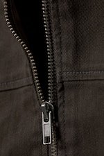 Dark Grey - GENEVIEVE SLIM STRUCTURED COTTON ZIP JACKET - 5