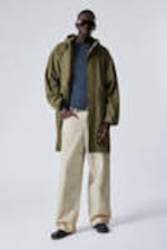 Kakigroen - Oversized parka van katoenen keperstof - 1