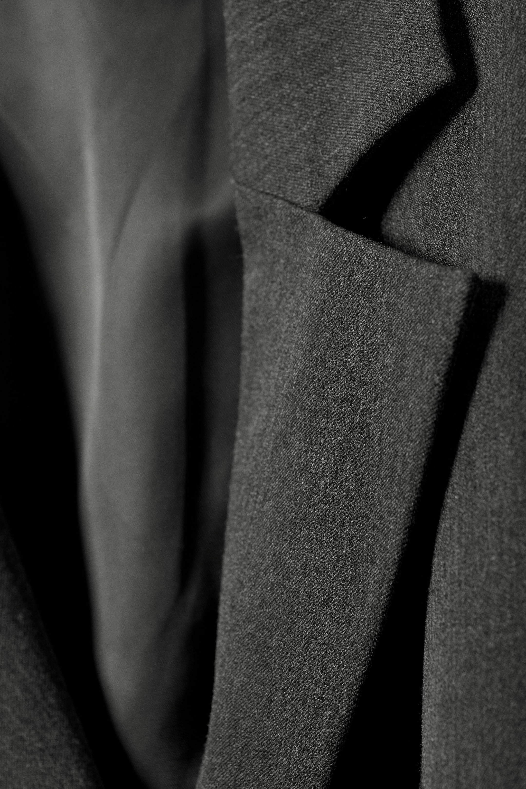 Dunkelgrau meliert - Blazer aus fließendem Anzugstoff - 5