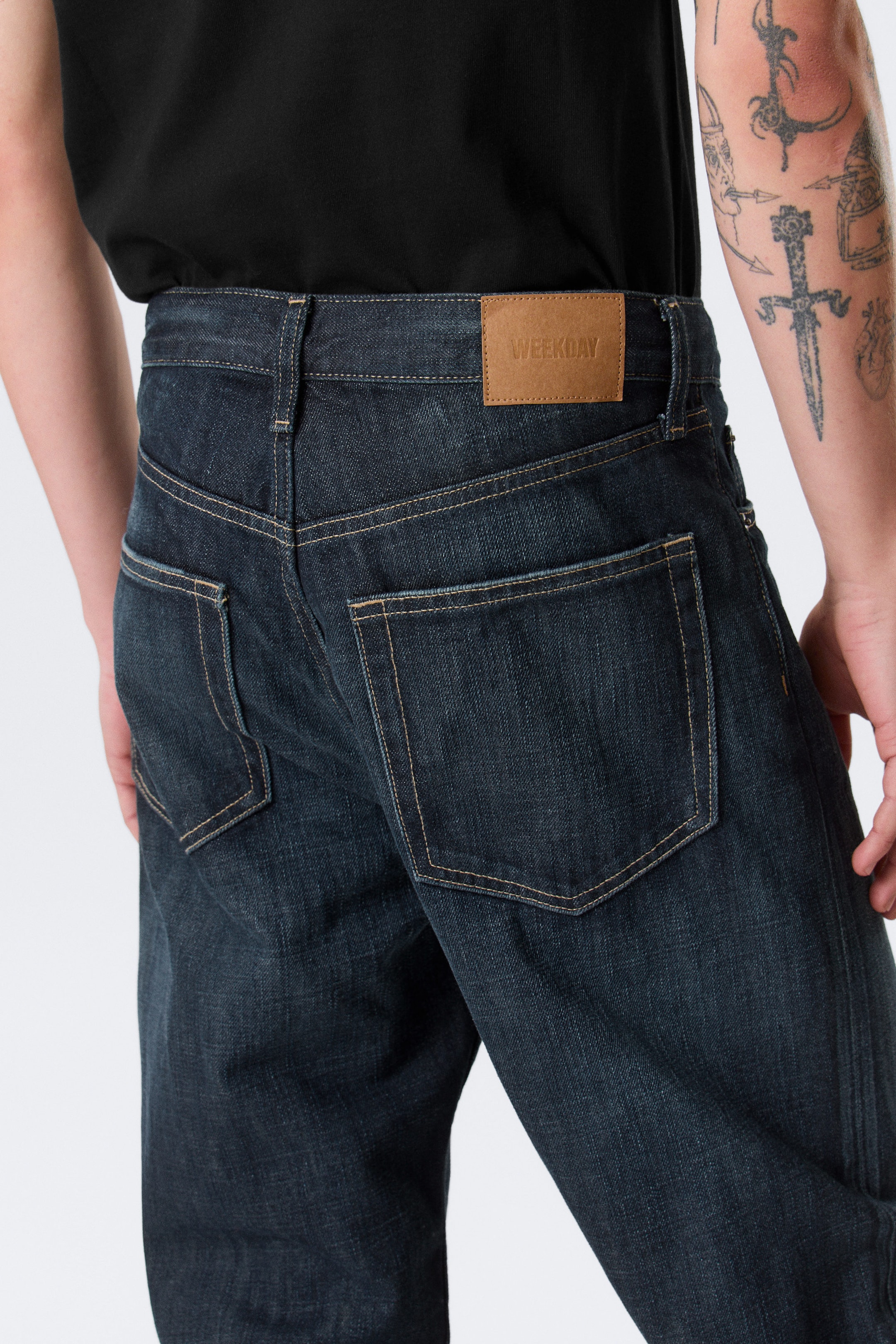 Bleu profond - Bleu foncé - Jean fuselé taille mi-haute Ray - 4