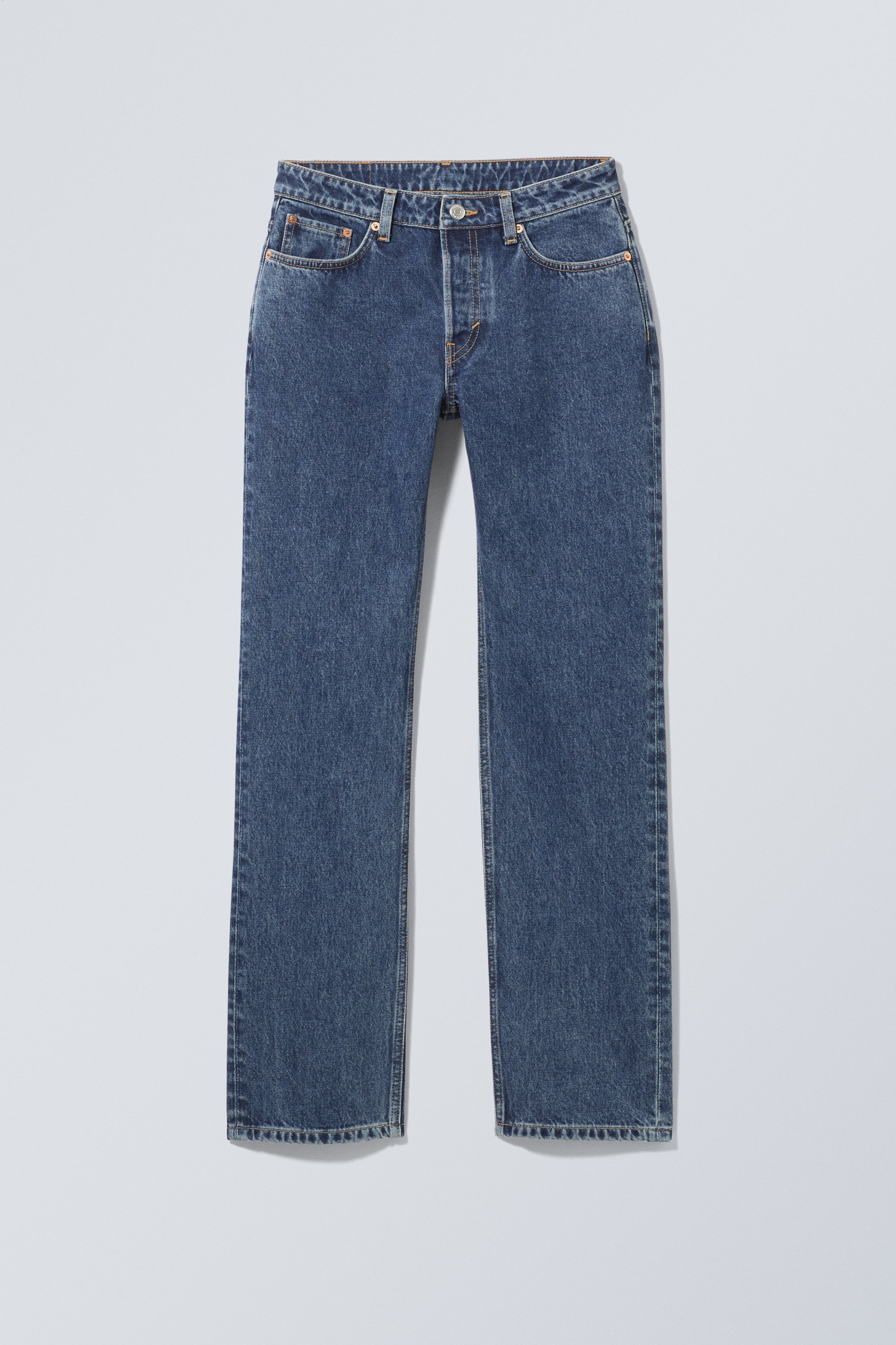 Novel Blue - Lichtblauw - Pin Mid Rise Regular Straight Jeans - 0