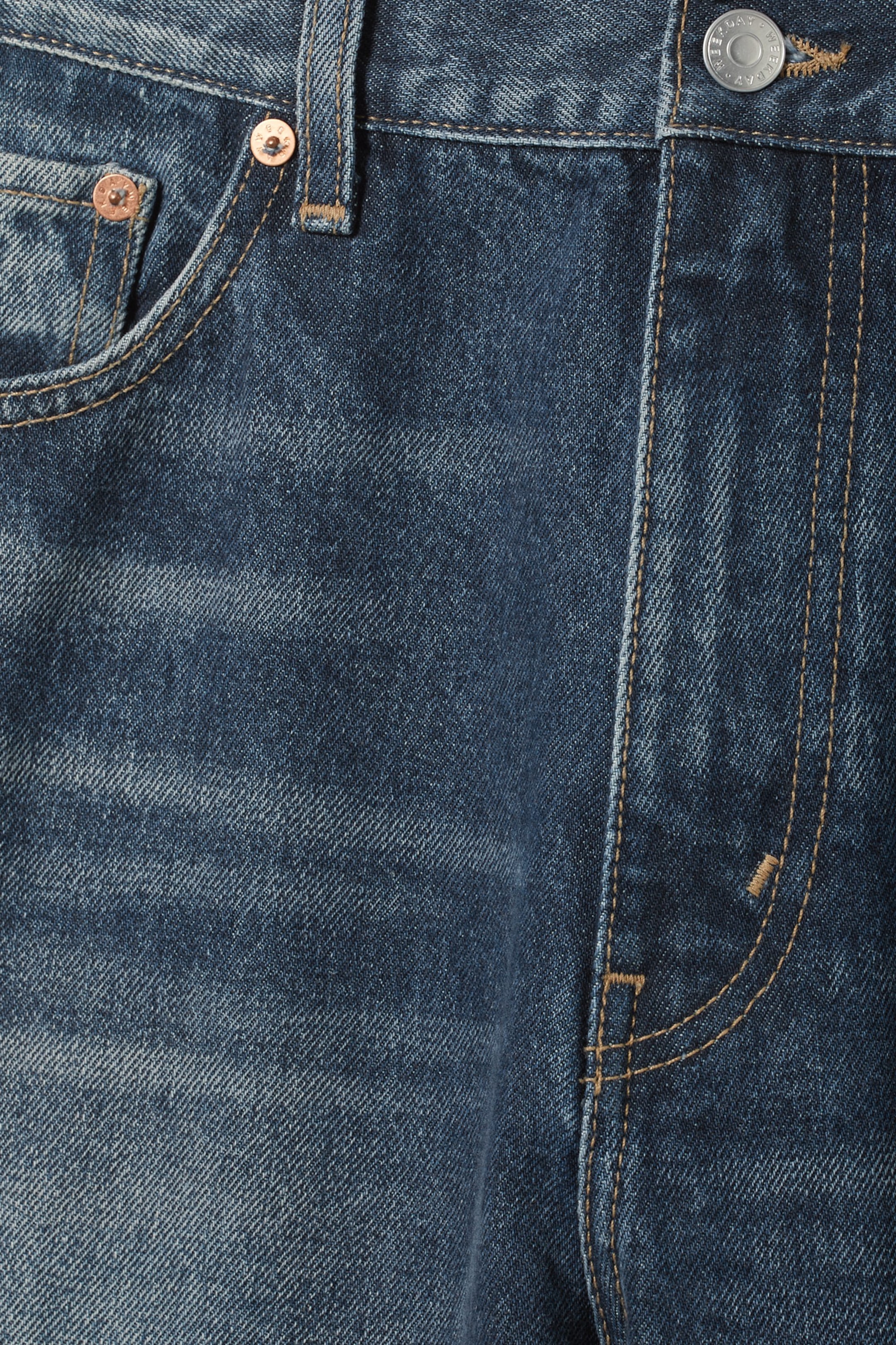 Vintage-Blau - Galaxy Mid Waist Loose Straight Jeans - 1