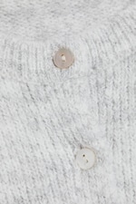 Hellgrau meliert - Kurzärmeliger Strickcardigan - 5