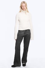 Coated Black - Aura Low Rise Relaxed Bootcut Jeans - 0