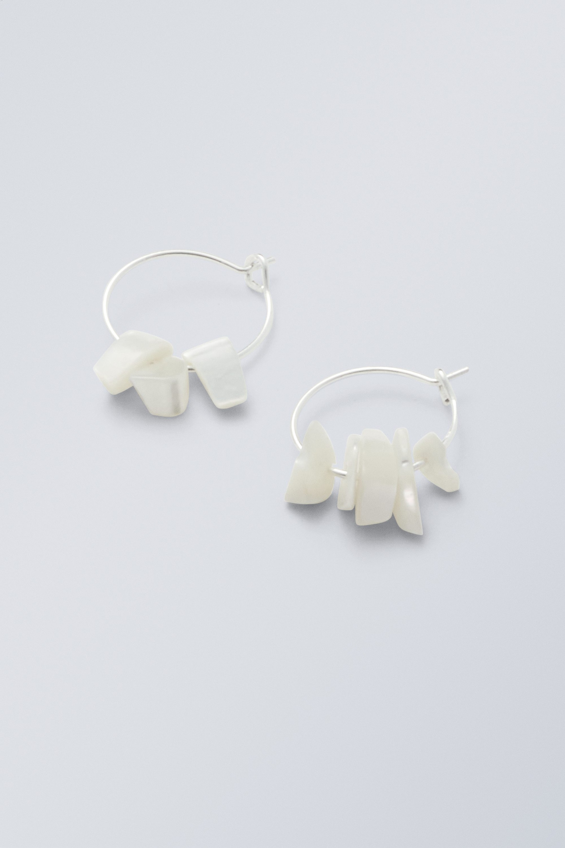 iridescent white - Joanne Shell Hoop Earrings - 0