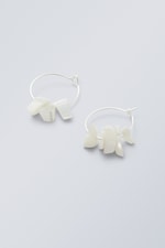 iridescent white - Joanne Shell Hoop Earrings - 0