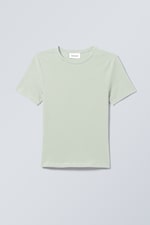 Hellgrün - Schmal geschnittenes T-Shirt - 0