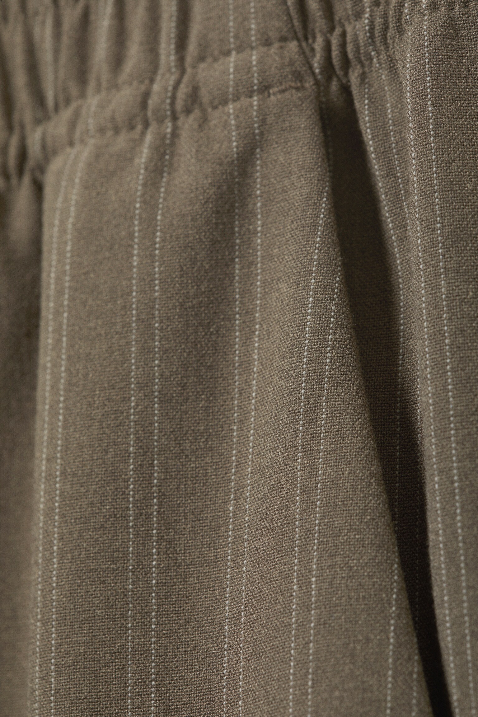 Wide Pull On Suiting Trousers - Dark Mole - Stripe/Black - 2