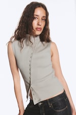 Lys mole - Asymmetrisk topp med knapper - 1