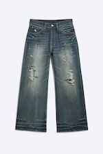 Streaky Blue - Mittelblau - Looser – Weite Jeans mit normaler Taille - 0