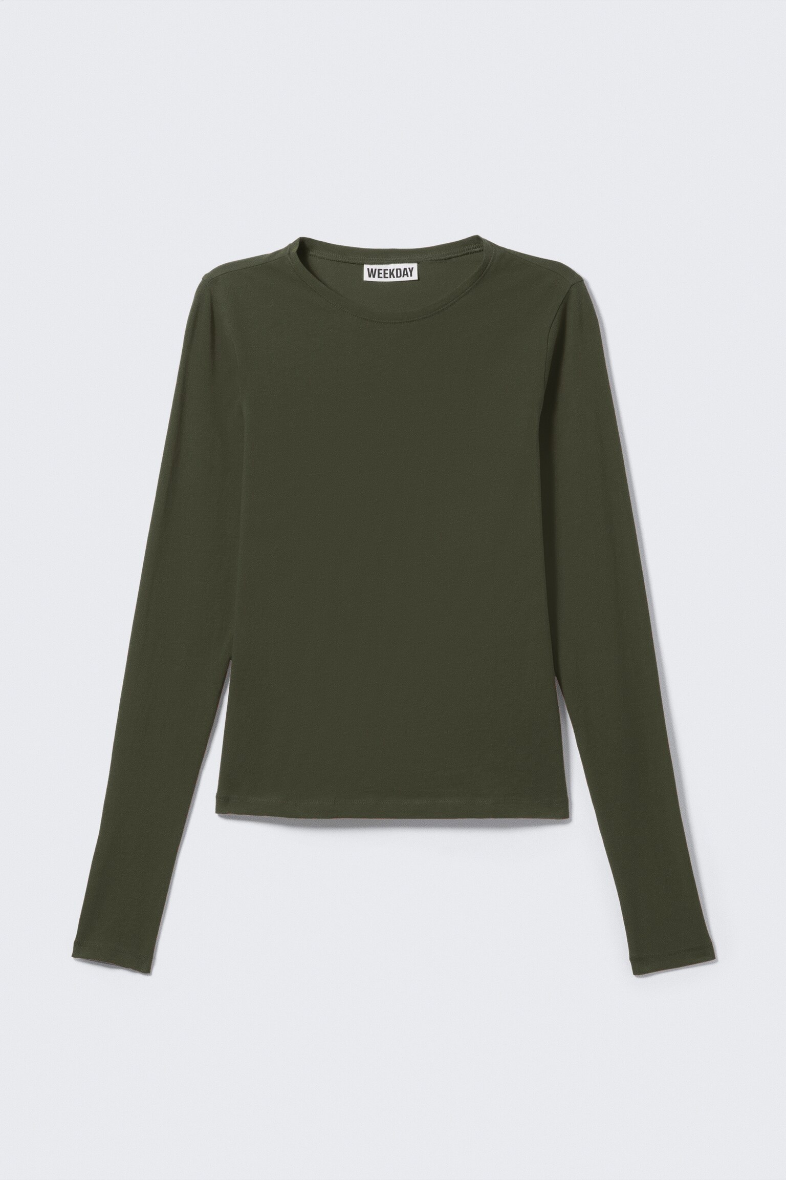 Slim Fitted Long Sleeve - Dark Khaki Green/Black/White/Dark Brown/Dark Dusty Blue/Bright Orange/Dark Red - 2