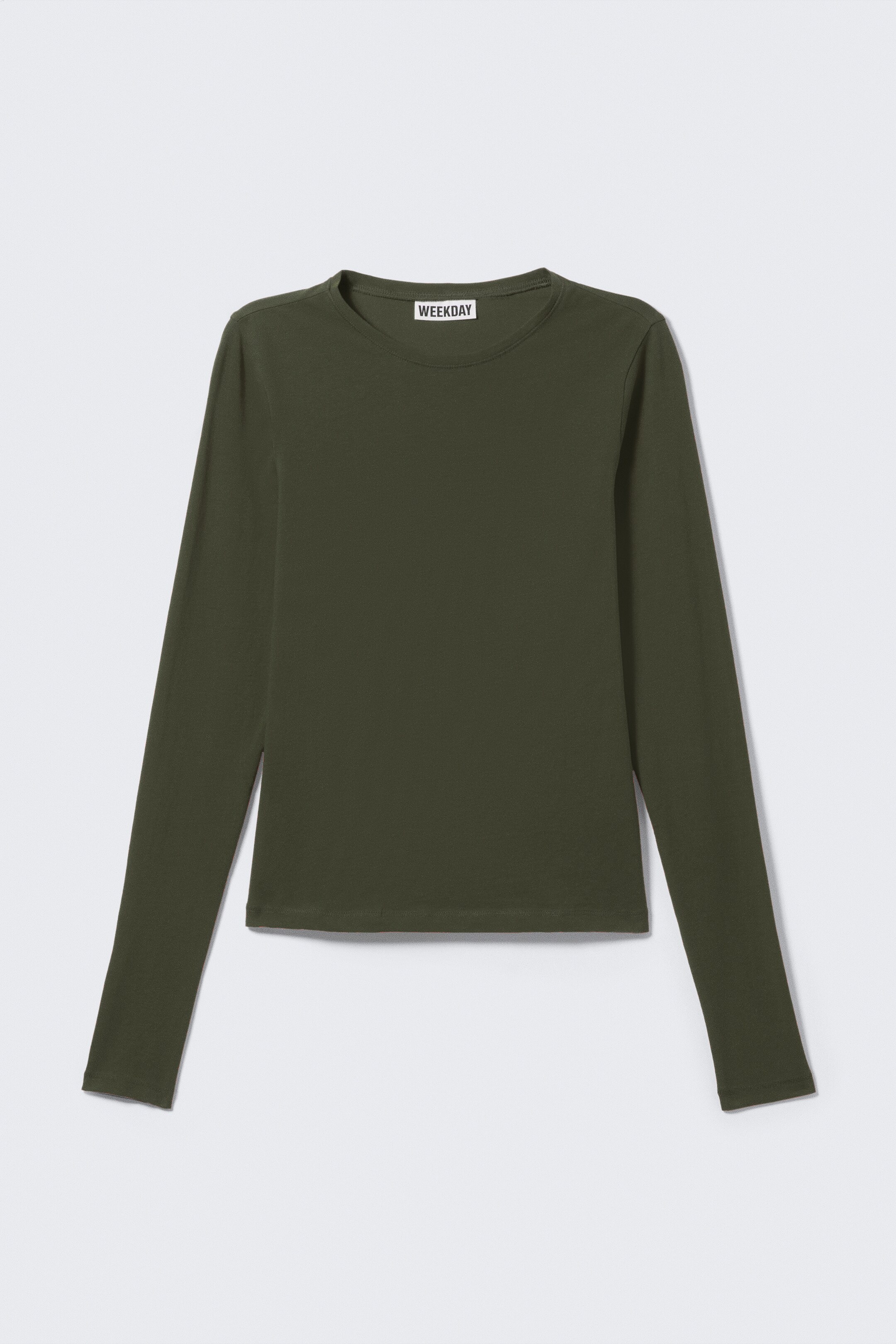 Grotere afbeelding bekijken: Slim Fitted Long Sleeve - Donker kakigroen - DAMES | H&M BE 4