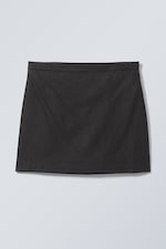 Black - Millie Linen Mix Mini Skirt - 0