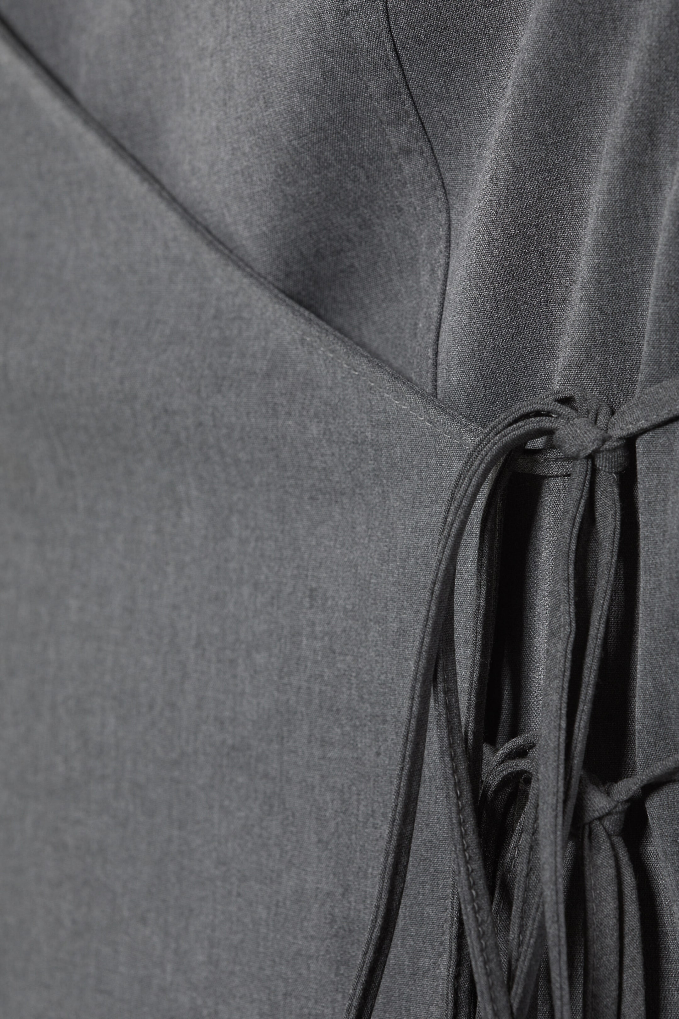 Dark Grey Melange - Asymmetric Wrap Strap Top - 2