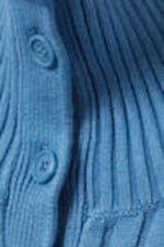 Hellblau - Schmaler Strick-Cardigan mit Rollkragen - 2