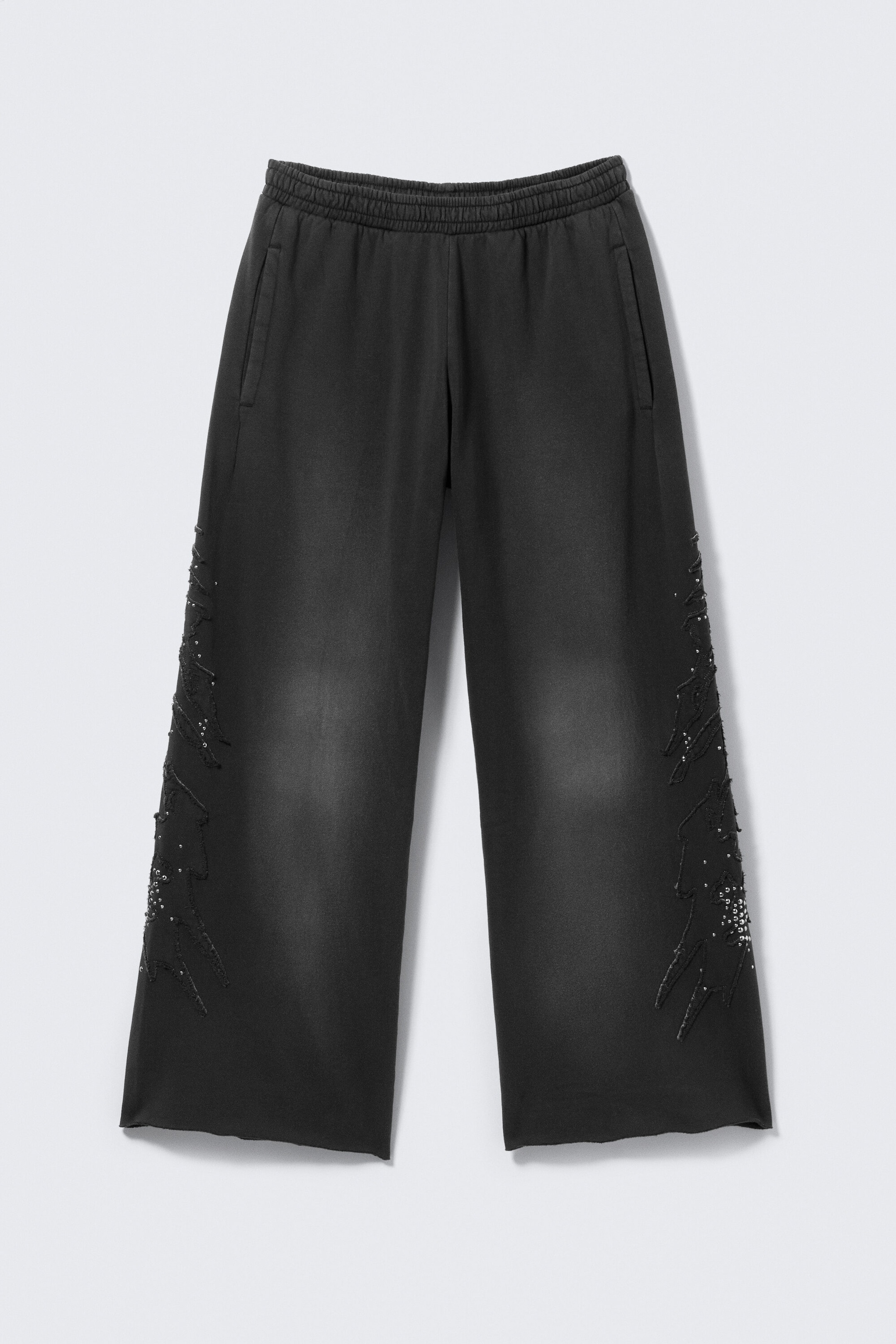 Studded Black - Mid-Rise Baggy Studded Graphic Sweatpants - 5