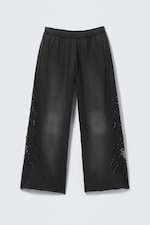 Studded Black - Mid-Rise Baggy Studded Graphic Sweatpants - 5