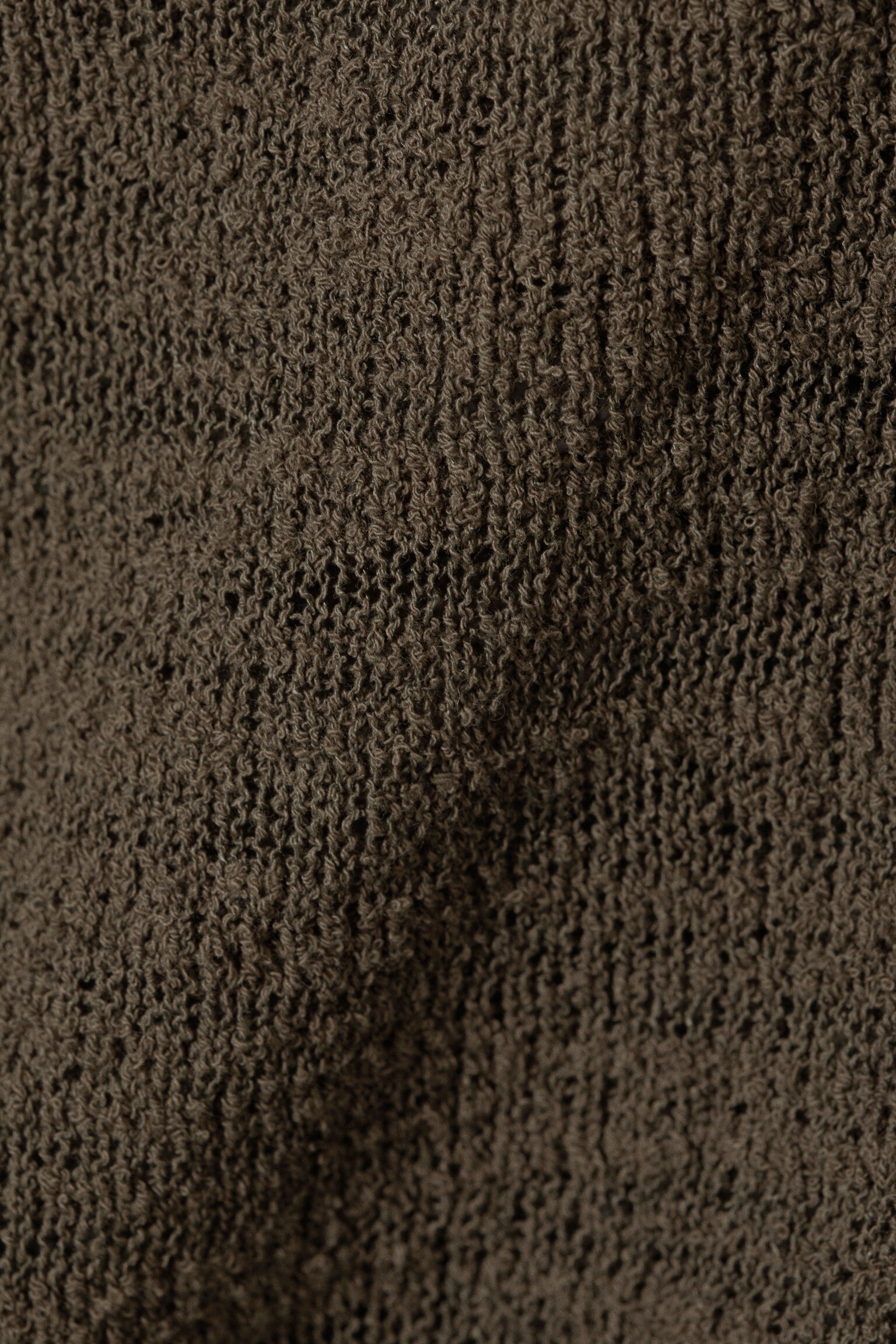 Off-Shoulder Knitted Sweater - Dark Brown/Black - 3