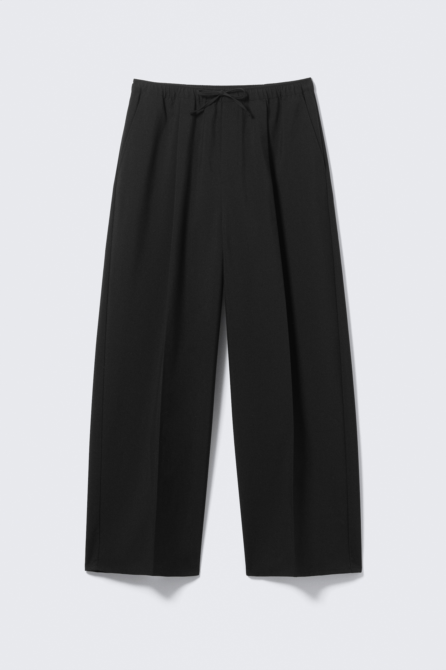 Oversized Suit Trousers - Black/Beige - 2