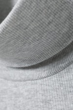 Graumeliert - Gerippter Rollkragenpullover Verena - 1
