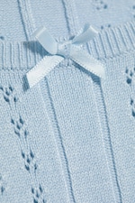 Light Blue - Slim Fit Knitted Sweater - 5