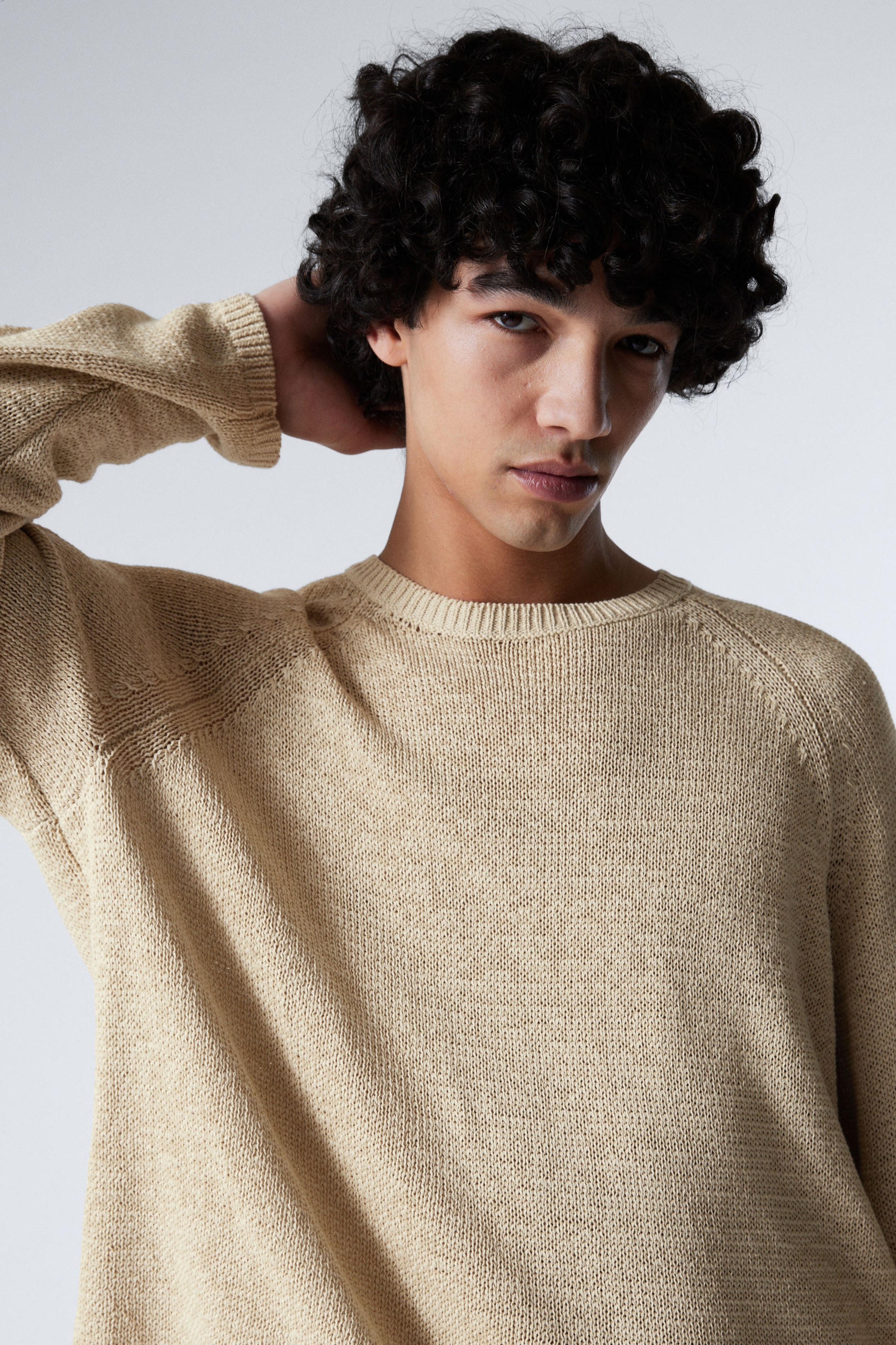 #C9C2B0 - Relaxed Raglan-Sleeved Knitted Sweater - 2