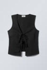 Black - Fitted Vest Top - 0
