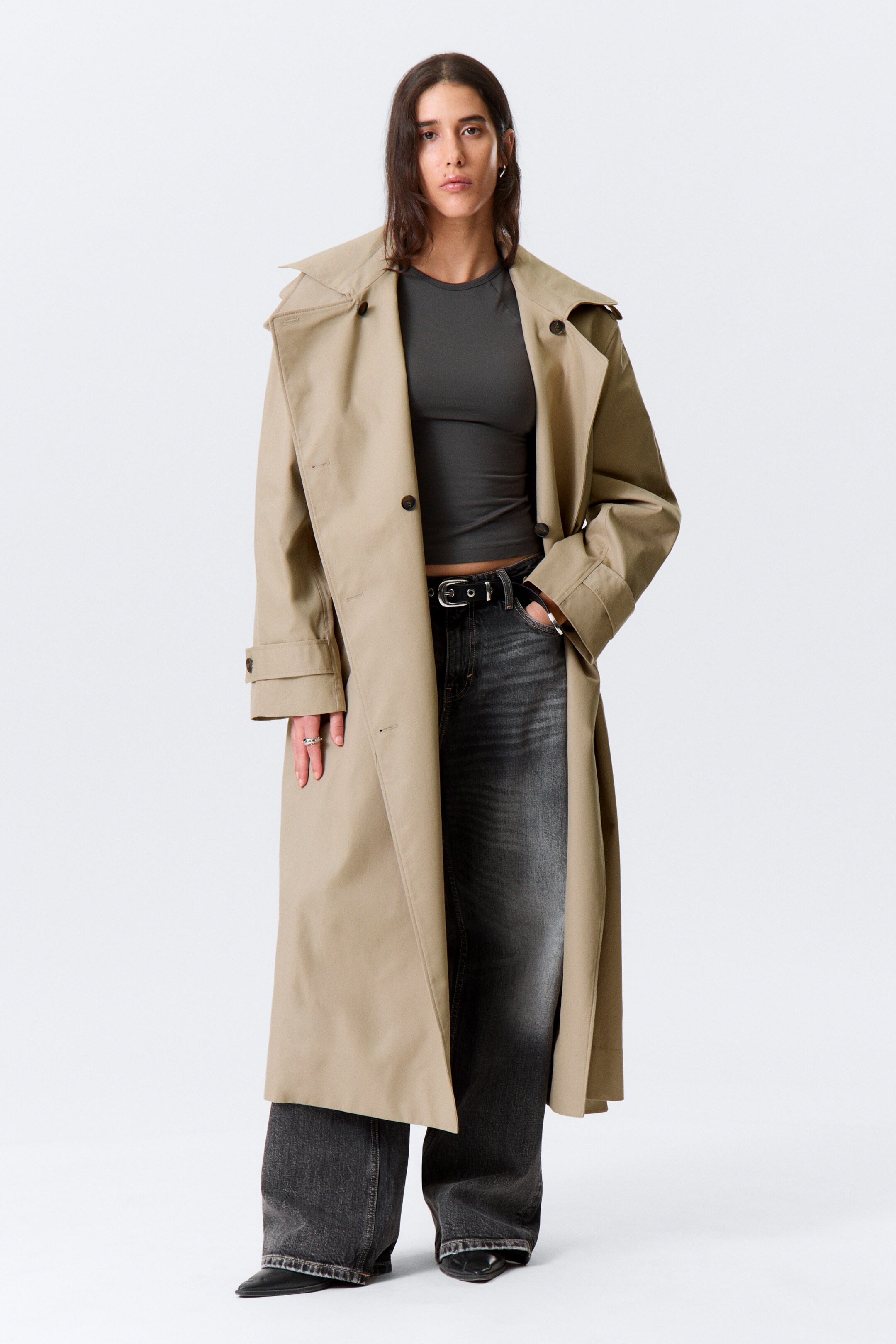 Grotere afbeelding bekijken: Oversized Trench Coat with Detachable Lining - Beige - DAMES | H&M BE 3