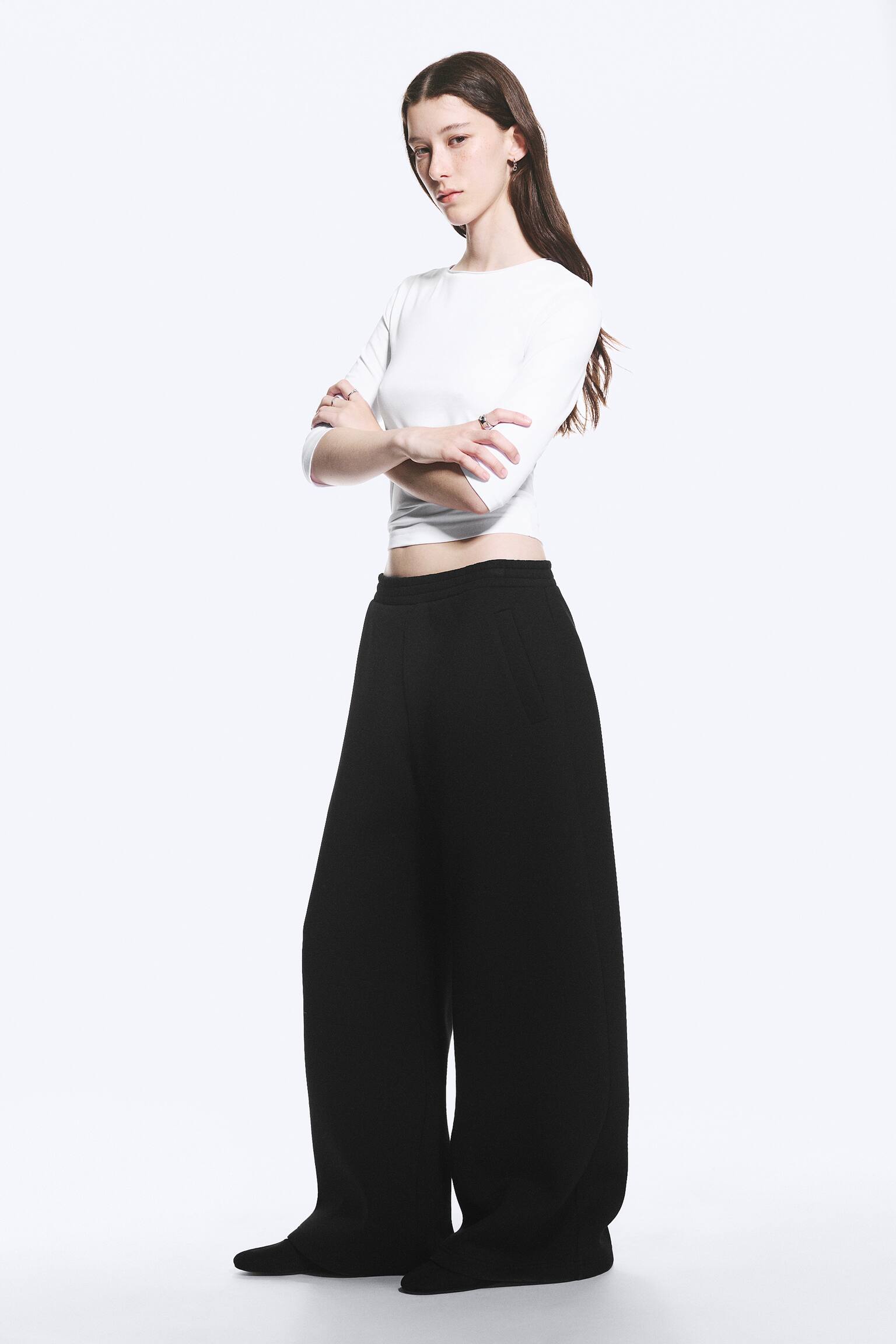 Relaxed Barrel Leg Scuba Sweatpants - Negro/Gris jaspeado/Burdeos/Gris jaspeado - 5