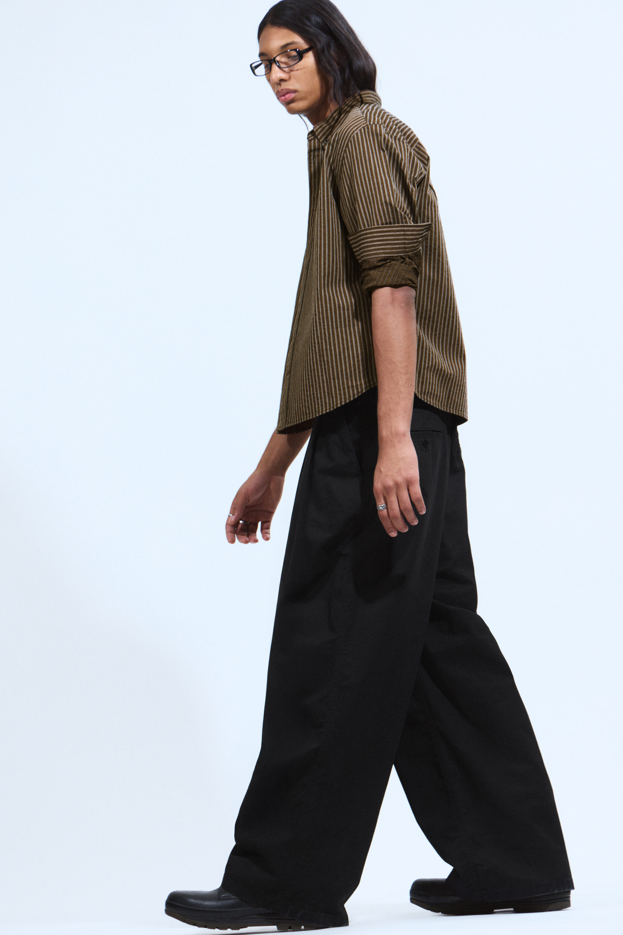 Black - Otis Oversized Pleated Cotton Twill Chinos - 2