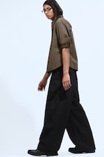 Black - Otis Oversized Pleated Cotton Twill Chinos - 2