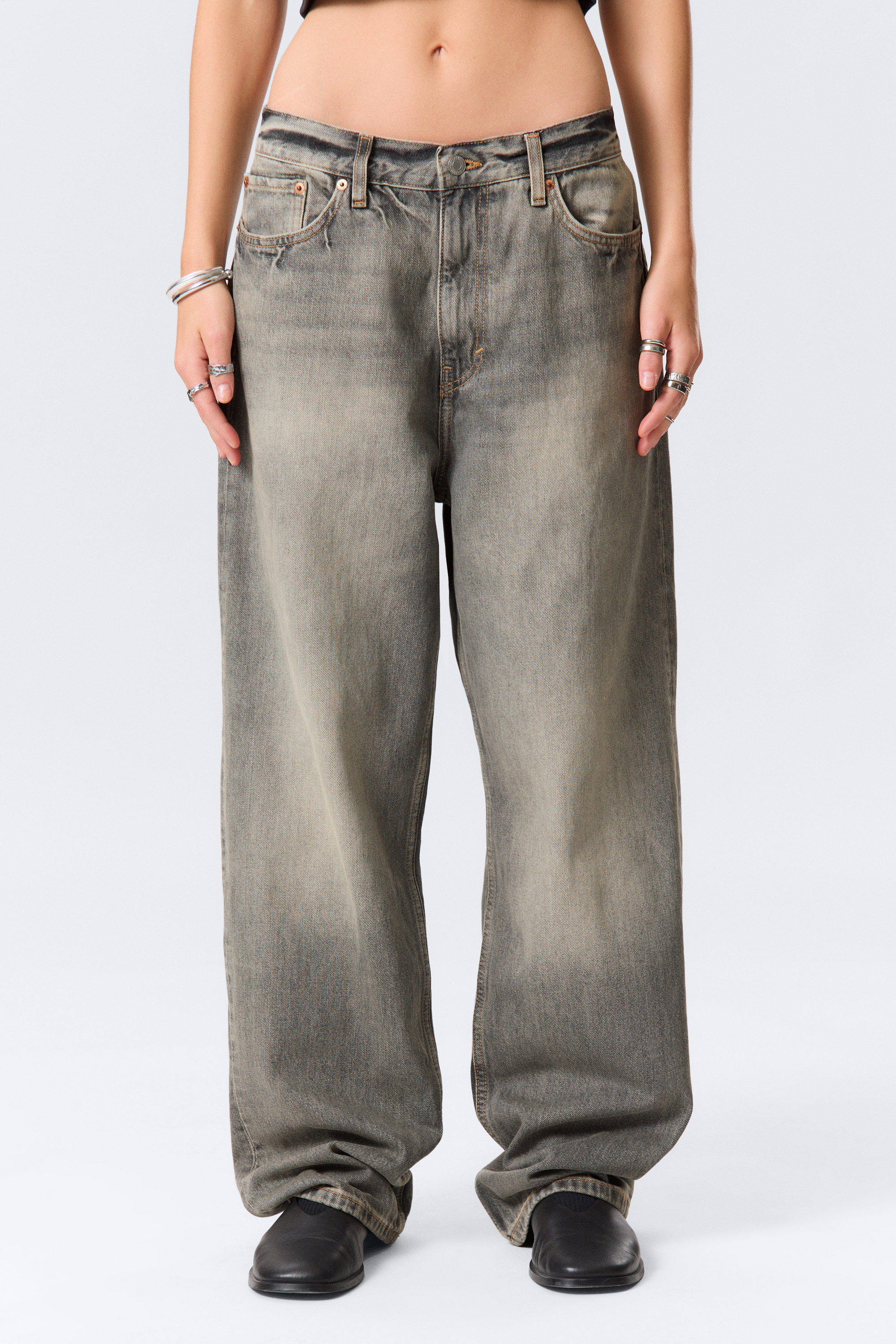 Canyon Grey - Medium Grey - Galaxy Loose Straight Leg Jeans - 2