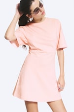 Helles Altrosa - Mini-T-Shirt-Kleid in A-Linie - 1