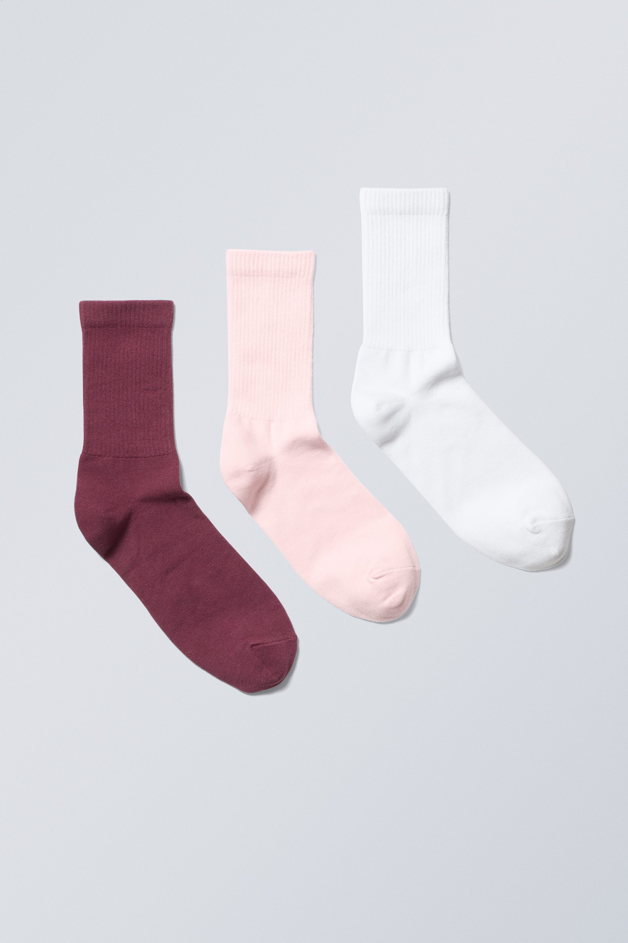 Red pink white - 3-pack Sport Socks - 0